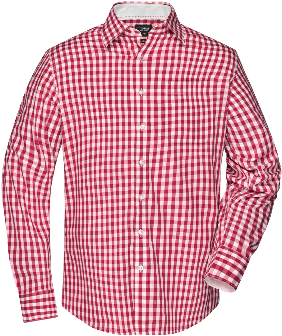 Košile Checked pánská JN617 Red/white
